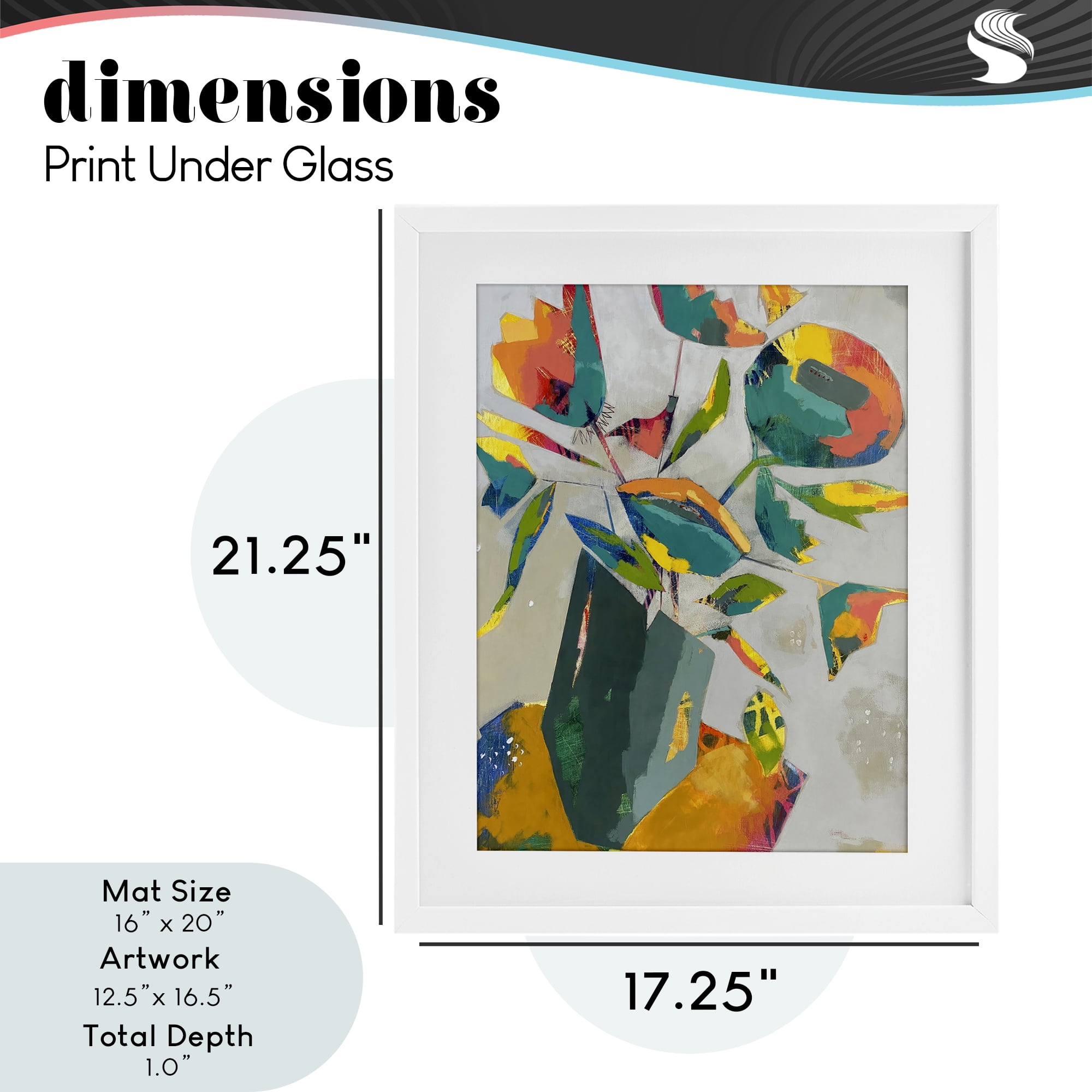 Mischief & Merrymaking Abstraction White Framed Print Under Glass, design by Dianna Fritzler