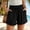 Black, variant on PWPSG Womens Elastic Waist Pleated Casual Shorts, Drawstring Waist with Rolled Cuffs, Relaxed Silhouette for Everyday Outfits Black XXXL