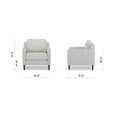 thumbnail image 6 of A&D Home Sedona Ivory White Faux Linen Modern Accent Chair, Upholstered Contemporary Lounge Armchair, 6 of 8