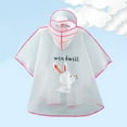 thumbnail image 4 of Utlike Kids Rain Poncho Waterproof Raincoat Boy Girl Cartoon Rabbit Pattern Eva Transparent Poncho With Hat Fashion Transparent Durable For Rainy Days Size 5 Years-6 Years, 4 of 4