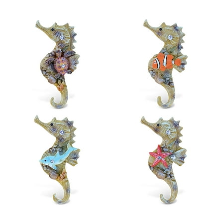 

Puzzled Sea Horse Refrigerator Rockstone Magnet - Ocean Life Theme - Set of 4 - Unique Affordable Gift and Souvenir - Item #7602