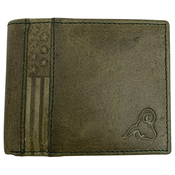 USA RFID Men's Bifold Wallets for Men Genuine Leather 2 ID Windows Billfold Wallet US Design