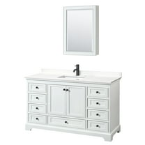 Wyndham Collection Wcs202060s-Qtz-Unsmed Deborah 60" Free Standing Single Basin Vanity Set
