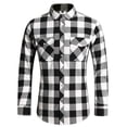thumbnail image 3 of Camisas Para Hombre Manga Larga De AlgodóN Blusa de manga larga con solapa y hebilla de lino a rayas informal para hombre (A, XXL), 3 of 7