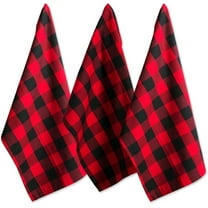 DII Buffalo Check Kitchen, Classic Farmhouse Dishtowel Set, 20x30", Red & Black, 3 Piece