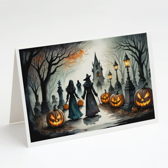Vampires Spooky Halloween Greeting Cards and Envelopes Pack of 8 7 in x 5 in