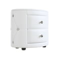 thumbnail image 7 of PU Leather Nightstand, Elegant Bedside Table with 2 Drawers and Crystal Handle, Oval 2-Drawer Upholstered Nightstand, Storage Bed Side Table Fully Assembled Except Legs & Handles,Suitable for Bedroom, 7 of 7
