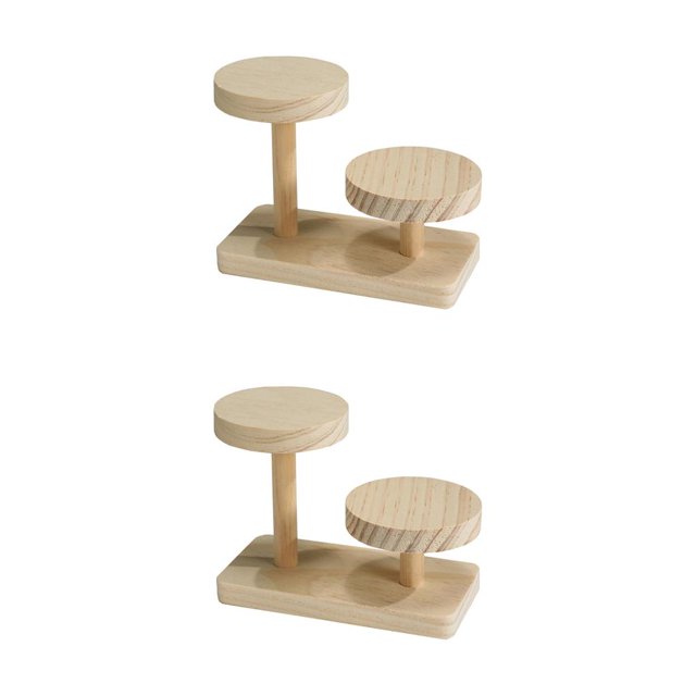 Maytalsory 1/2/3/5 Rustic Wooden Display Risers Functional Storage Stand for Jewelry Figurines Glasses Style A 2PCS