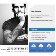 VEGCOO 24 PCS Fake Temporary Tattoo Sleeves Arm Sleeves for Party Body Art and Printed Sports Outdoor Cycling Activities UV Protection for Men Women