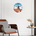 thumbnail image 3 of Battery Operated Analog Wall Clocks Non-Ticking Silent Modern Clock Decorative for Home,Office-Dutch Windmill Surrounded By Floating Tulips Against The Blue Sky(10inch), 3 of 4