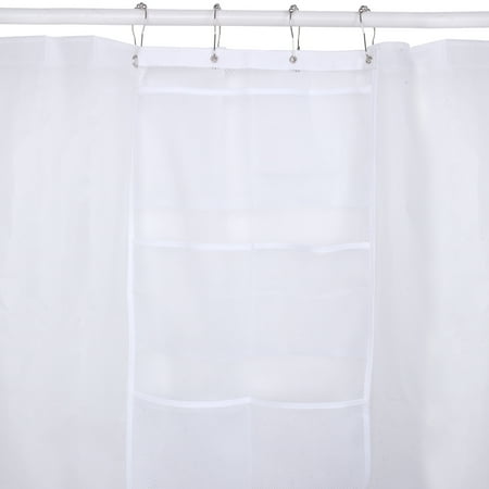 Coxeer Mesh Hanging Bath Shower Organizer with 6 Pockets Bath Toys Organizer for Kids Bathroom Accessories, Quick Dry Hanging Caddy(Shower Rings/Hooks Included)