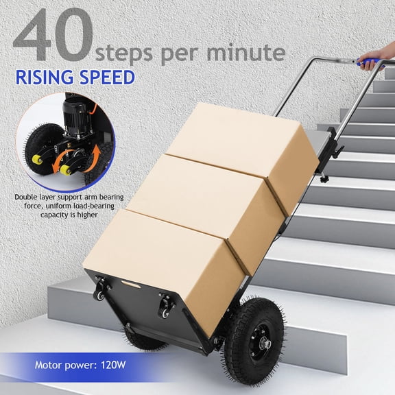 PartyKindom Electric Stair Climber Black for Industry Use High Strength Material Adjustable Height