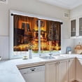 thumbnail image 3 of Christmas Kitchen Curtains Window Curtains Over Sink Set of 2, Room Bright Light Fireplace Short Tier Curtain for Kitchen, Xmas Tree Gifts Kitchen Decor 27.5" x 36", 3 of 6