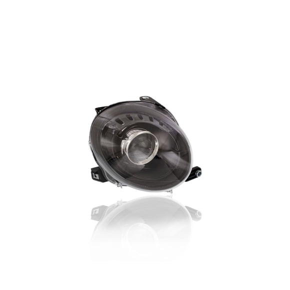 Headlight Assembly - Compatible/Replacement for '12-18 Fiat 500 Hatchback/Convertible - Halogen, Projector Type, Black Trim Without Logo - Right Hand - Passenger - 68172230AC - CAPA