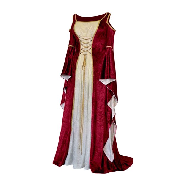 jsaierl Renaissance Dress Medieval Costume Women Halloween Costumes Midevil Gothic Gown