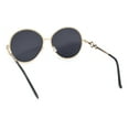 thumbnail image 4 of Womens Oversize Round Inlay Tortoise Metal Rim Fashion Sunglasses Gold - Black, 4 of 4