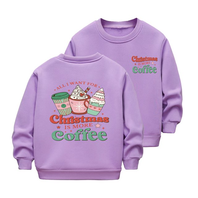 djtdsds Chandails en Molleton pour Adolescentes Enfants Automne et Hiver Manches Longues et Imprimé de Noël Décontracté Épais Chaud Col Rond Chandail à Capuchon pour Garçons et Filles Chandails en Molleton Mignons Taille : 4-5 Ans