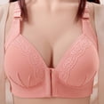 thumbnail image 2 of Alun Front Closure Bras for Old Women Everyday Comfort Thin Cup Wirefree Push up Bra for Senior Solid Color Soft Lightweight Breathable Full Coverage Bralettes Pink 44, 2 of 3