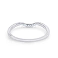 thumbnail image 4 of AFFY Round Cut Simulated Aquamarine Curved Wedding Band Ring In 14k White Gold Over Sterling Silver Ring Size-7.5, 4 of 6