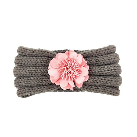 

Toddler Baby Boys Girls Stretch Solid Floral Knitted Hairband Headwear Headband