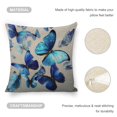 thumbnail image 4 of Many blue butterflies are dreamy Linen toss pillowcase Decoration pillowcase Gift preferred 20x20" Cushion cover 2 set Sofa pillowcase Sofa bedroom living room car, 4 of 8