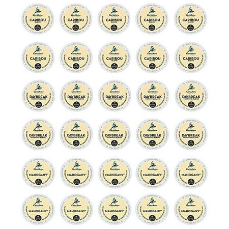 Caribou Coffee - Caribou Blend, Mahogany & Daybreak Morning Blend K-cup Sampler Pack for Keurig - 30 Count/3 Varieties