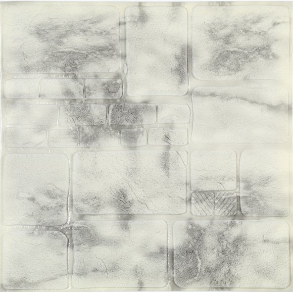 Dundee Deco's Beige, Charcoal Faux Bricks 3D Wall Panel, Peel and Stick Wall Sticker, Self Adhesive Foam Wallpaper Wall Paneling Decor, 2.3ft X 2.3ft, 5.29 sq ft each