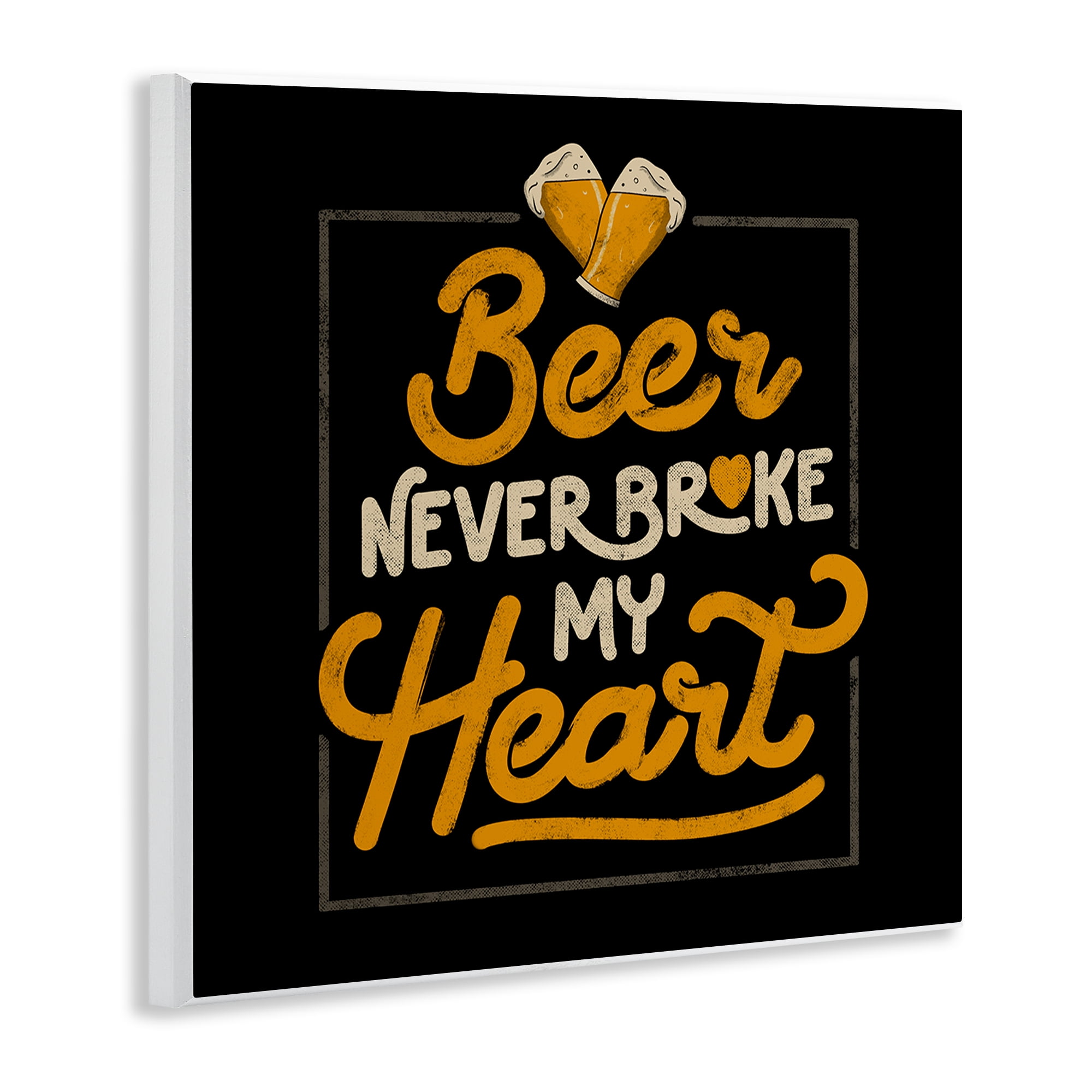Stupell Industries Beer Never Broke My Heart Wall Plaque Art, design by EduEly Designs
