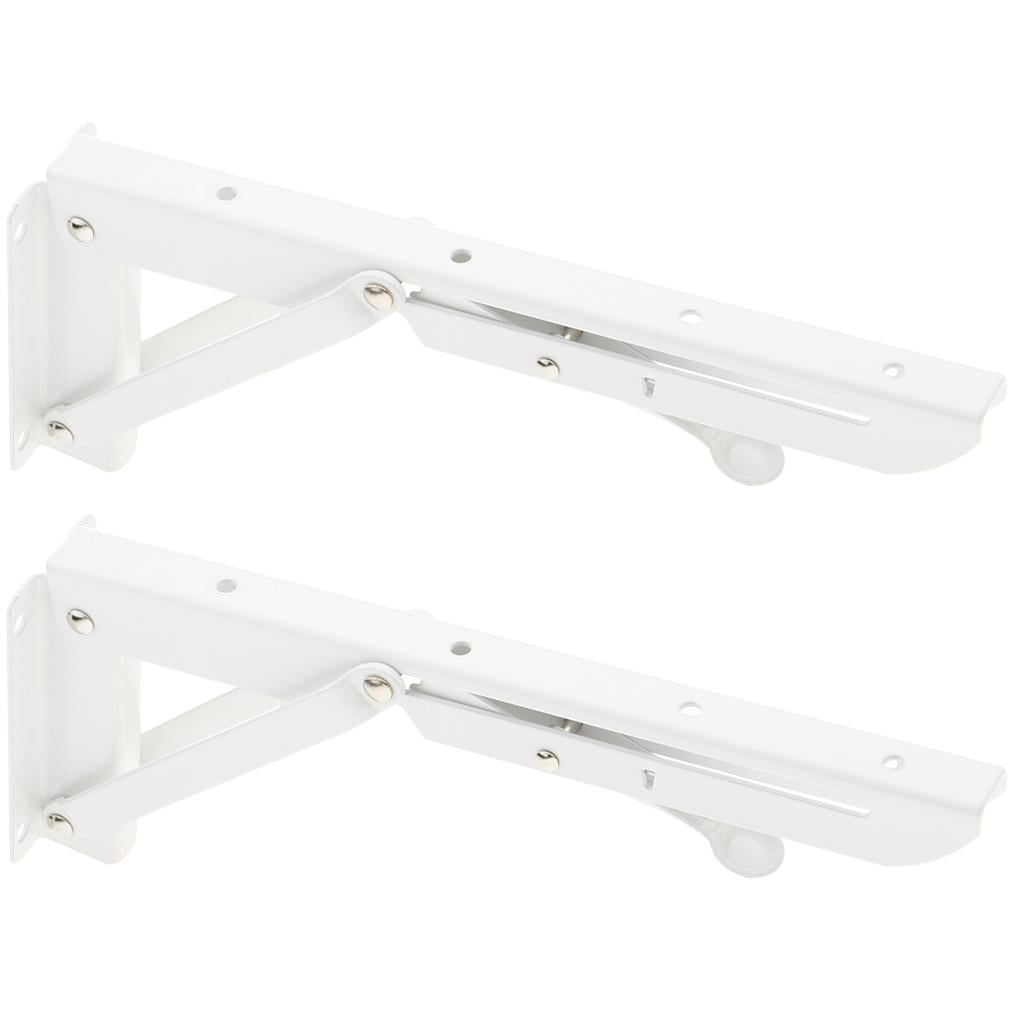 WLPZXP 2 Pieces Folding Shelf Brackets K Type Spring Steel Brackets Shelf Hardware 10inch