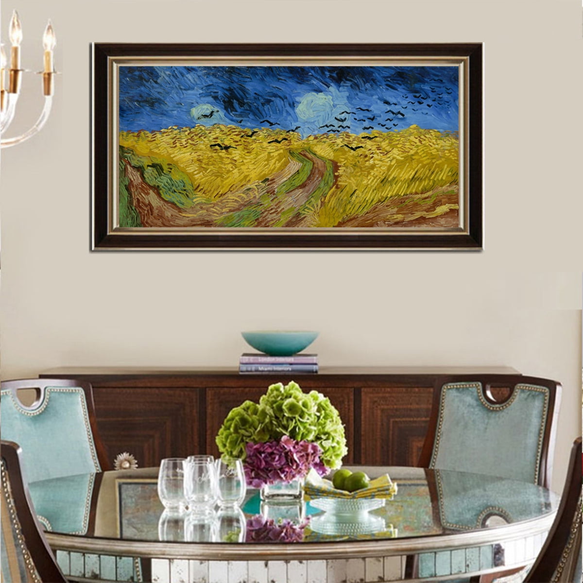 Diamond Painting Kits for Adults Kids, Big Size 33.5x15.8in Extra Large Famous Paintings by Van Gogh Wheat Field with Crows Full Drill 5D Diamond Paintings DIY Gem Art for Home Wall Decor DIY Gift