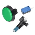 thumbnail image 3 of Botón de empuje para juegos de 60mm redondo, interruptor iluminado LED de 12V con microswitch para arcade, verde, 5 piezas, 3 of 5