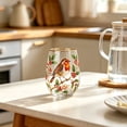 thumbnail image 5 of Hand Painted Dragonfly Lotus Pattern Stemless Glass Tumbler Gold Rim Elegant Clear Beverage Cup For Water Juice Home Table Decoration(Clear-11.3CM), 5 of 5