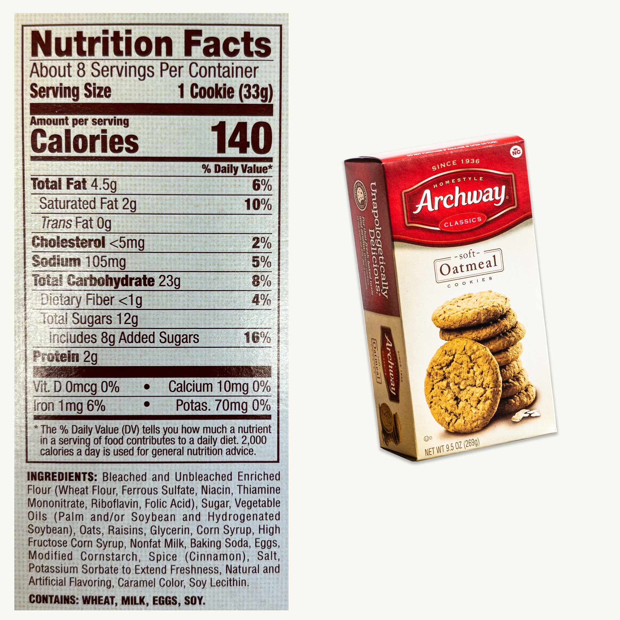 Hostess Cinnamon Coffee Cakes (4, 2ct pks) - Soft Oatmeal Cookies (1, 9.5oz) - Gourmet Snack Bundle - 5 Items