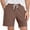 Brown, variant on Smsaxvxz Mens Cotton Breathable Sweat Shorts Casual Comfy Elastic Waist Drawstring Outdoor Running Shorts with Zipper Pockets Dark Gray L
