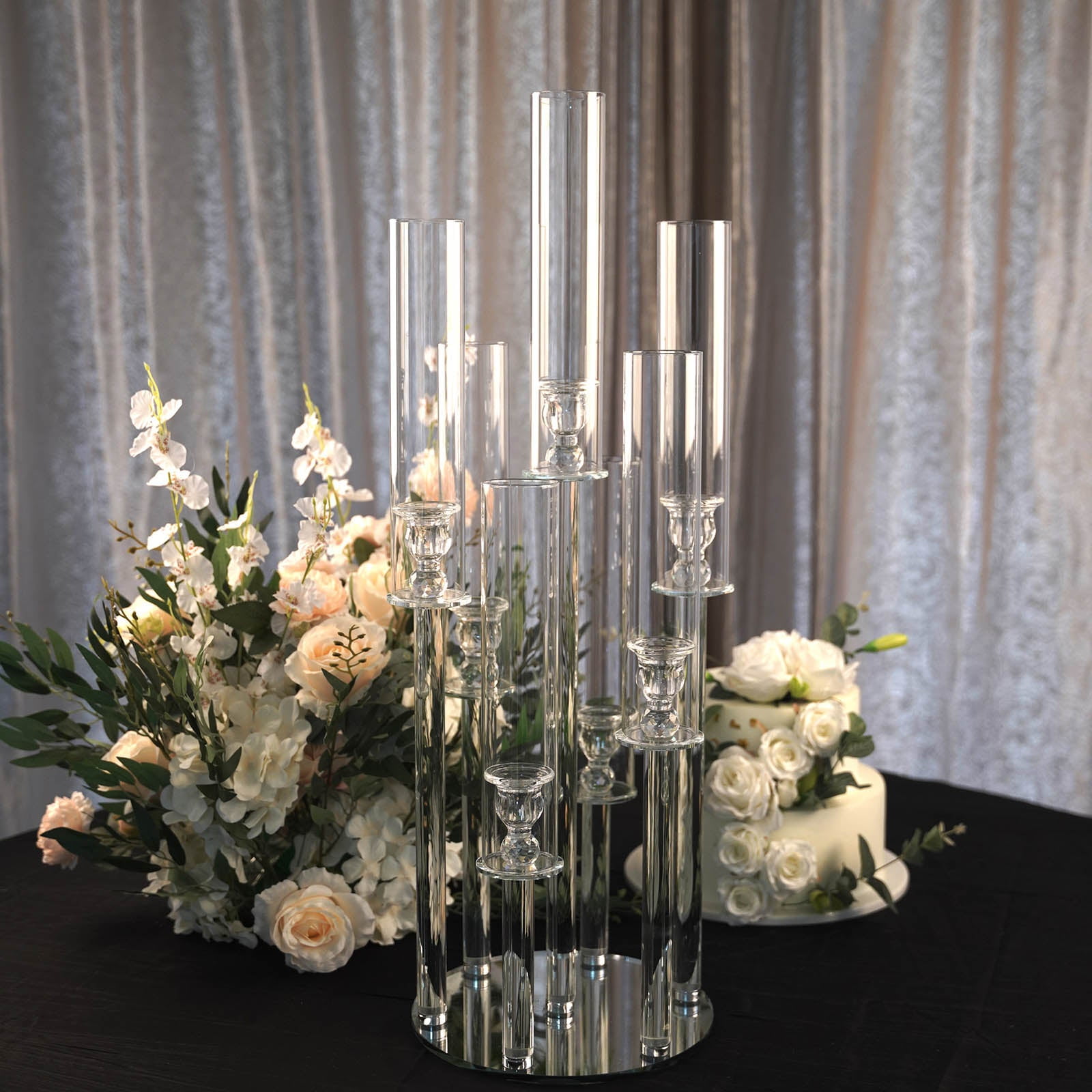 Candle Holder Dried Flower Vase Candlestick Table Centerpiece Bathroom Decor 