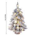 thumbnail image 2 of Desktop Christmas Tree Snow Flocking Artificial Christmas Tree Mini Christmas Tree with Lamp & Wooden Base, 2 of 5