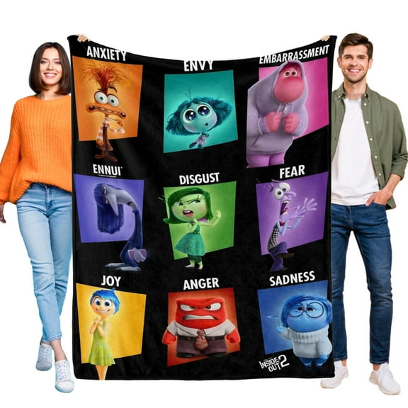 Inside Out 2 Blanket for Kids, Soft Warm Flannel Throw Blanket for Boys Girls, 30x40 Inch Small Blanket for Sofa Couch Gifts Home Decor