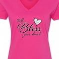 thumbnail image 4 of Inktastic Well Bless Your Heart with Calico Print Women's V-Neck T-Shirt, 4 of 5