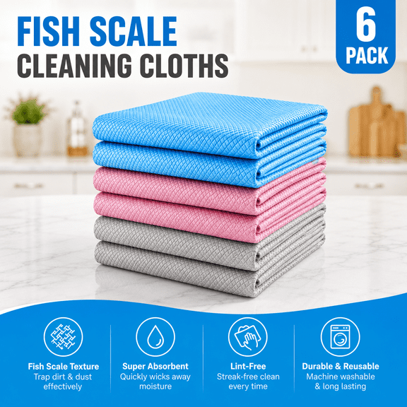 TAVENE Nano Streak Free Magic Microfiber Cleaning Cloths, Nanoscale Easy Clean, Lint Free Dish cloth Wine Glass Polishing Towel, Reusable for Fish Scale Window Mirror Glass Car Stainless Steel