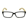 thumbnail image 4 of Vision World Genuine Bamboo Rectangular Reading Glasses Men Women Readers (Black, +1.75), 4 of 4