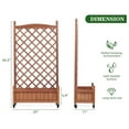 thumbnail image 3 of Raised Garden Bed with Trellis Set of 2, Outdoor Wood Planter Box & Plant Stand with Climbing Racks, 3 of 7