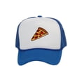 thumbnail image 1 of Adult Men's Pepperoni Pizza Slice Rope Foam Trucker Hat, White/Royal, 1 of 2