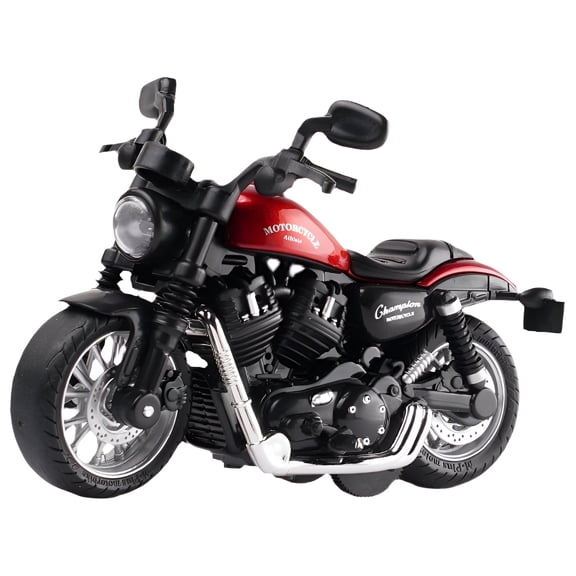 BESTSKY Motorcycle Toy Pull Back Cars with Lights Sound Push and Go for Boys