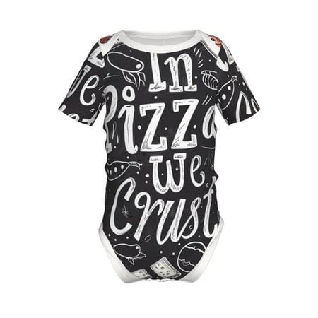 

Lukts In Pizza We Crust Art Print Baby Short Sleeve Romper Onesie for Newborn Baby Boys and Girls-