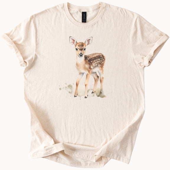 Cute Fawn Deer Nature Art Animal Lover Graphic T-Shirt