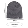 thumbnail image 6 of Tnobhg Men Knitted Hat Winter Beanie Cap Slouchy Cold Resistant Solid Color Warm High Elastic Thick Plush Soft Anti-slip Decorative Men Outdoor Cycling Camping Cap, 6 of 8