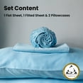 thumbnail image 3 of Weddingly certified 100% Giza egyptian cotton sheets|4 piece set|Deep pocket|Extra Long staple|Sateen Weave|High fabric strength,Uniform &soft|Wrinkle free|(Twin XL,Light Blue), 3 of 5