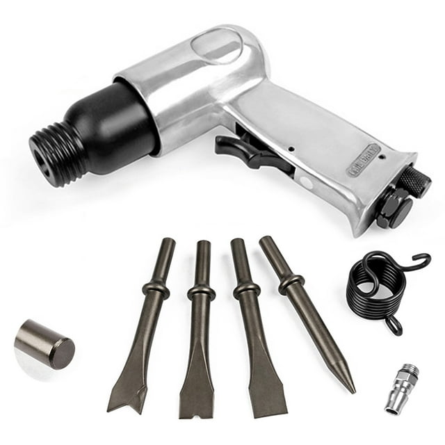 yeacher Kit de Carillon à Air à Bord Rond 150mm avec 4 Lames, Outil Pneumatique Compact pour Réparation de Béton, Alliage et Pneus, Poignée Antidérapante, Filtre à Poussière, Contrôle de Vitesse, 4500 Tr/min, Pression 6-8kg