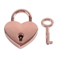 thumbnail image 1 of Flmtop Vintage Heart Shape Mini Padlock Bag Travel Suitcase Luggage Box Case Key Lock, 1 of 1