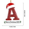 thumbnail image 3 of xihome Juego de 26 adornos navideños acrlicos con el alfabeto para decorar el rbol de Navidad (diseño de gorro de Pap Noel)., 3 of 6